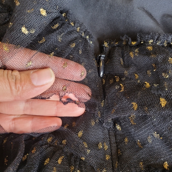 Bcbgmaxazria Dress Ruffles Layered Black Gold One Shoulder Party Prom Nightout - Picture 11 of 16